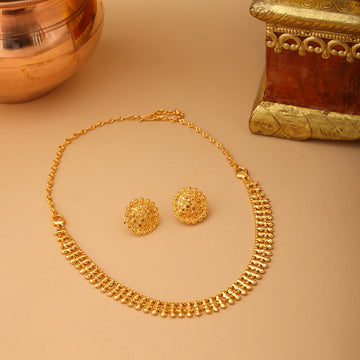 Golden Necklace with Studs