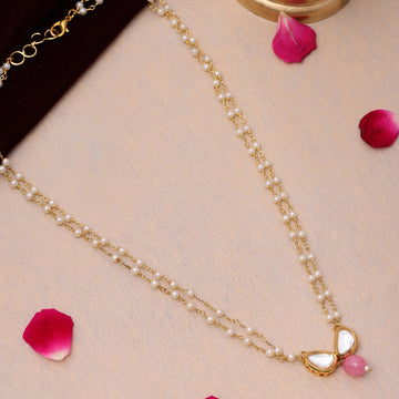 Kundan and Pink Stone Necklace