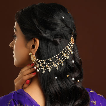Kundan and Pearl Chain (set of 2)