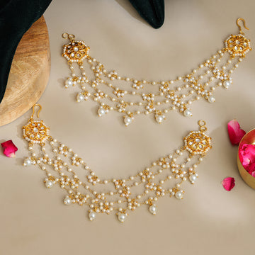 Kundan and Pearl Chain (set of 2)