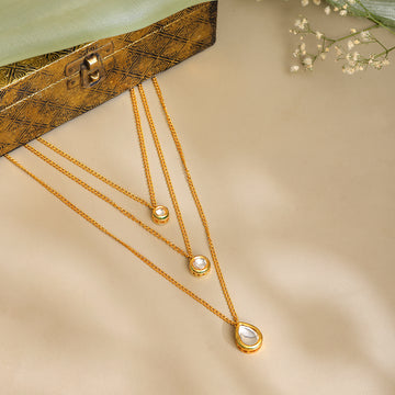 Kundan & Gold Layered Necklace
