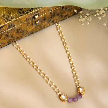 Purple Amethyst Kundan Necklace