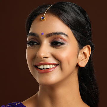 Blue Meenakari Kundan Maang Tikka