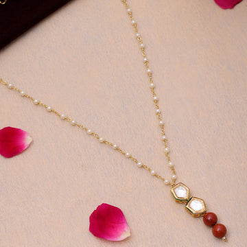Red Jasper Kundan Necklace