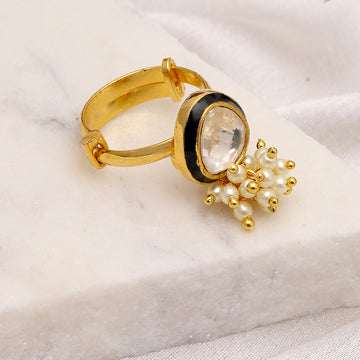 Kundan Ring with Pearls