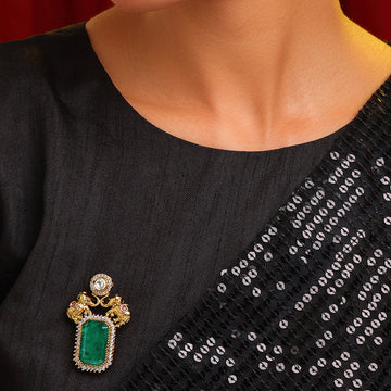 Ruby Raang Regal Green Brooch