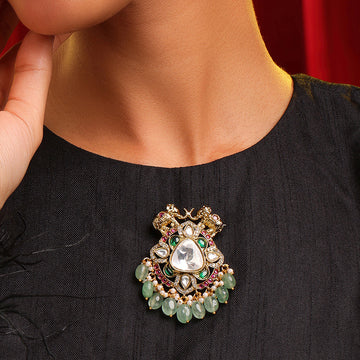 Ruby Raang Mint Emerald Brooch