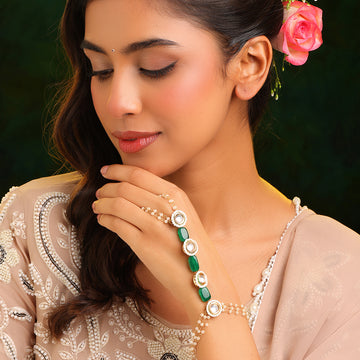 Ruby Raang Emerald Pearl Hand Harness