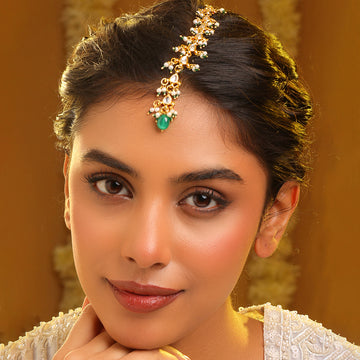 Ruby Raang Moti Noor Maang Tikka