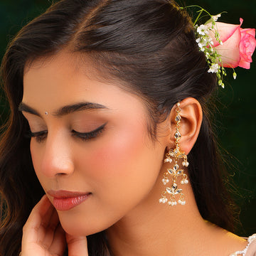 Ruby Raang Chandni Moti Earrings