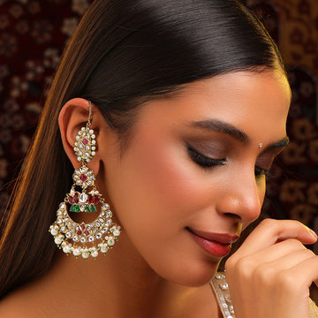 Ruby Raang Chandbali Earrings