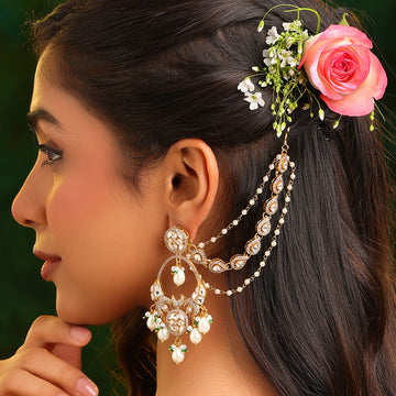 Ruby Raang Gold plated ear chain - Earrings not included