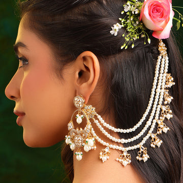 Ruby Raang 3-layered Pearl Ear Chain - Earrings not included