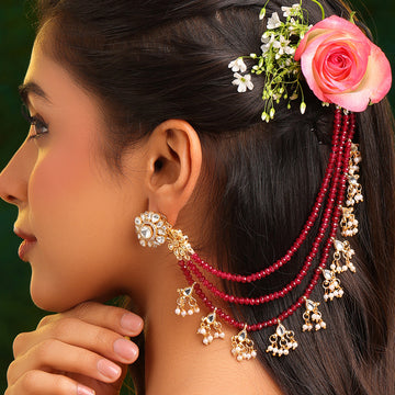 Ruby Raang Laal Noor Kaanchain - Earrings not included