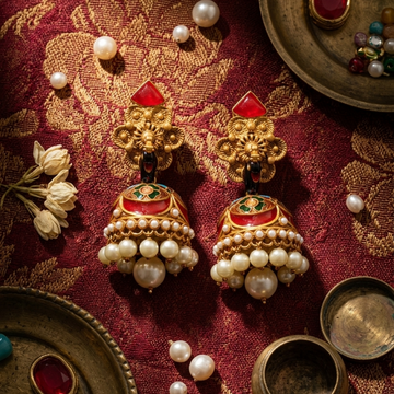 Sindoori Gold Jhumka