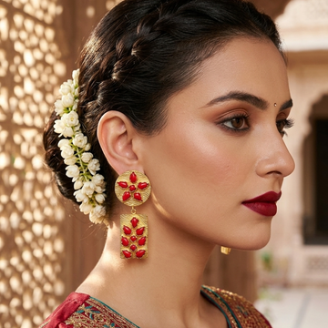 Anaar Red Stone Earring