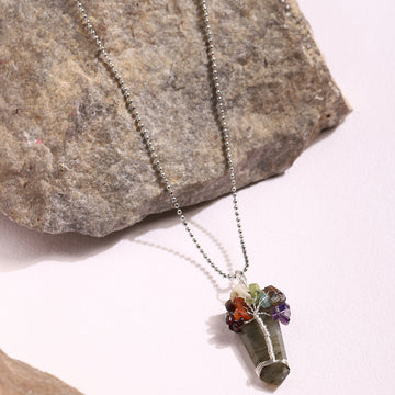 Green Silver Plated Handcrafted Necklace