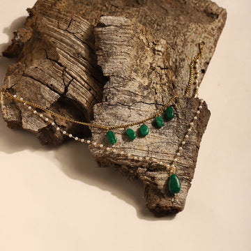 Green Gold Plated Handcrafted Necklace