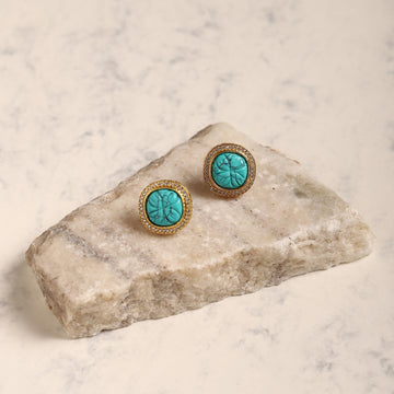 Blue Gold Plated Handcrafted Earrings
