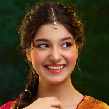 Ruby Raang Jhumka drop Tikka