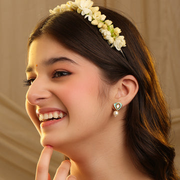 Ruby Raang Ruhani Green Pearl Earrings