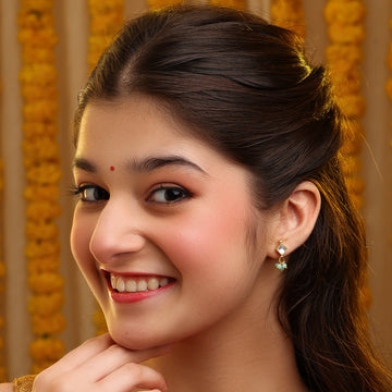 Ruby Raang Diamond pearl dangling earrings