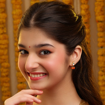 Ruby Raang Kesar Phool Earrings