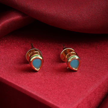 Firoza Boond Turquoise Teardrop Stud Earrings – Simar Collection | Ruby Raang