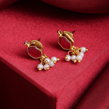 Laal Buti Ruby Red Marquise Drop Earrings – Simar Collection | Ruby Raang