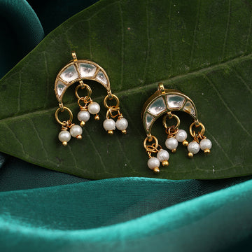 Chandbali Pearl Drop Crescent Earrings – Simar Collection | Ruby Raang