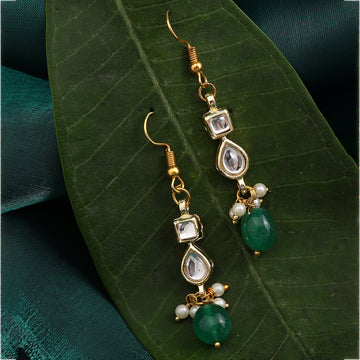 Polki Panna Green Round Drop Earrings – Simar Collection | Ruby Raang