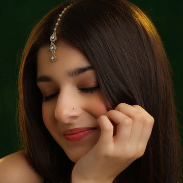 Dohra Tikka Polki Teardrop Maang Tikka