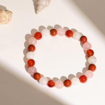 Red Carnelian, Amethyst  Beads Bracelet