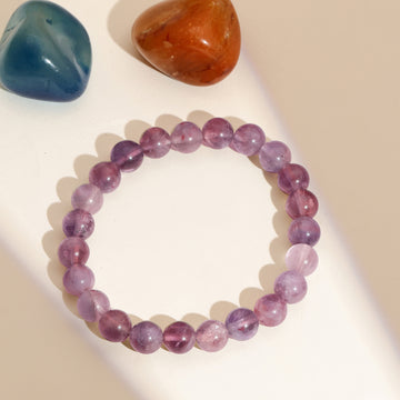 Amethyst Brown and Black Round crystal Beads Elastic Bracelet