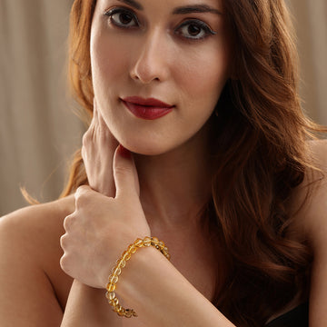 Yellow Citrine Crystal Beads Bracelet