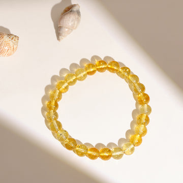 Yellow Citrine Crystal Beads Bracelet
