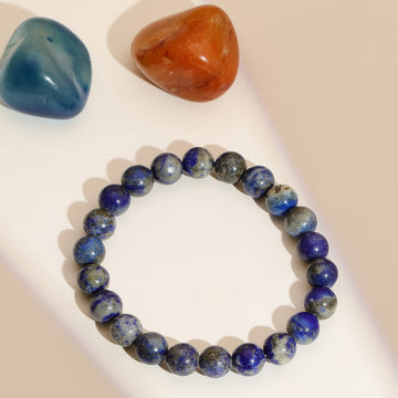 Lapis Lazuli Blue Tined Crystal Beads Bracelet