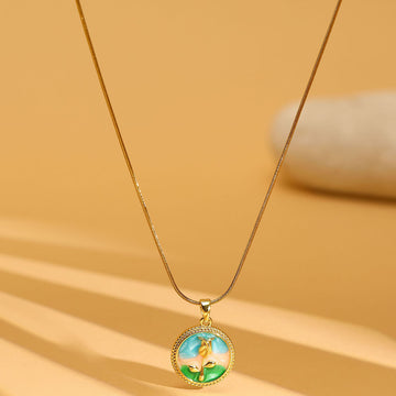 Antique Finish White Crystal Necklace by Ruby Raang