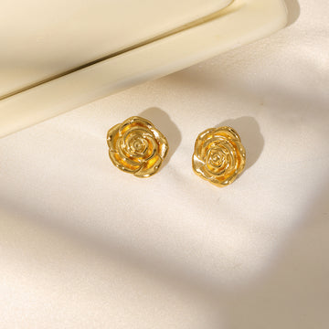 Golden Rose Earrings by Ruby Raang