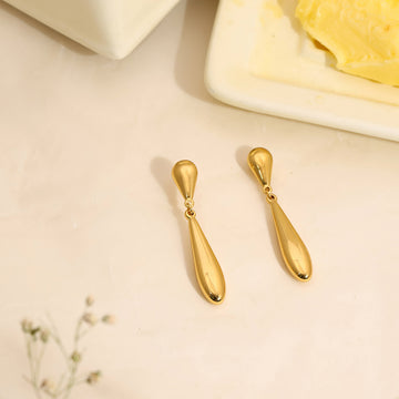 Golden Drop Earrings by Ruby Raang