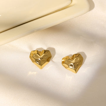 Golden Heart Studs by Ruby Raang