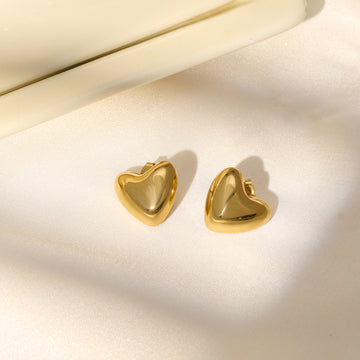 Golden Heart Studs by Ruby Raang