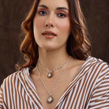 Beaded Chain with Kundan Drop Necklace by Ruby Raang