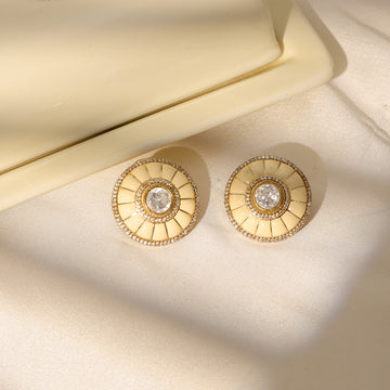 Ruby Raang Women's Kundan Pearl Earrings