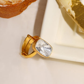 Ruby Raang Kundan Gold plated Emerald Cut Ring