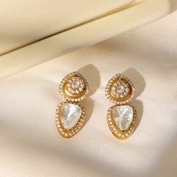 Ruby Raang Gold Toned Kundan Earrings