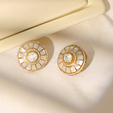 Ruby Raang Women's Kundan Pearl earrings