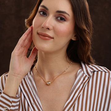 Gold Plated Kundan Necklace by Ruby Raang