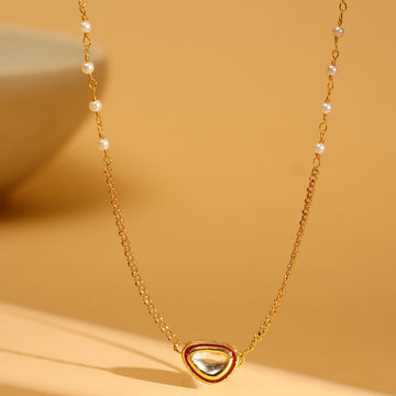 Gold Plated Kundan Necklace by Ruby Raang