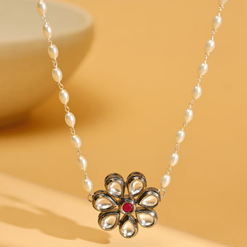 Flower Kundan Necklace by Ruby Raang